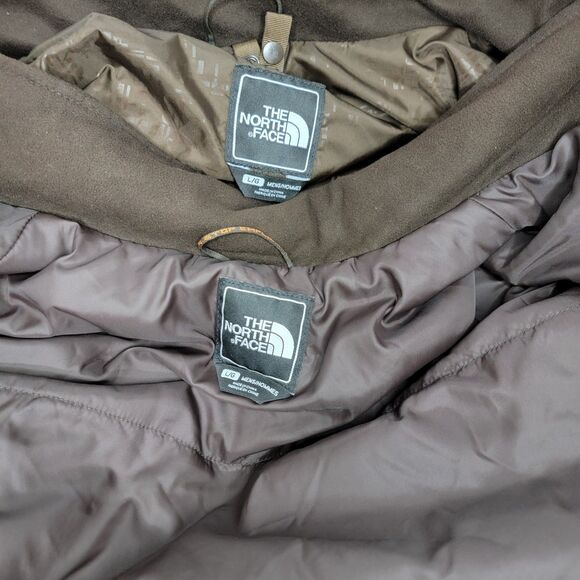 Men's L The North Face Hyvent Orange & Brown Snow Jacket - Picture 3 of 8
